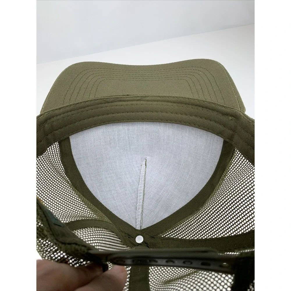 Bass Pro Shops Olive Hat Gone Fishing OSFM Adjustable Snapback Mesh Baseball Cap